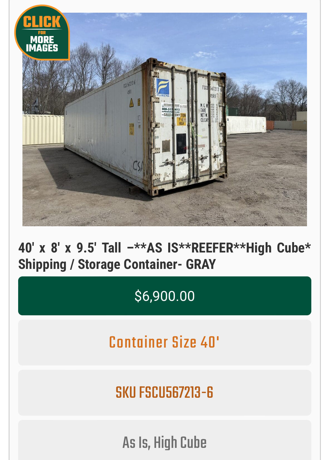 40'HC ONE TRIP WORKING REEFER