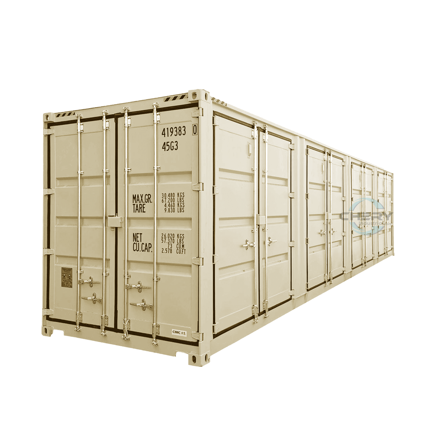 40ft High Cube Container with 4 Side Doors#color_beige