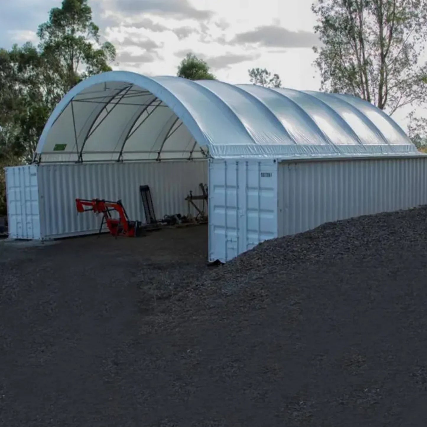Gold Mountain Shipping Container Canopy Shelter Double Truss 40'x40'x15'