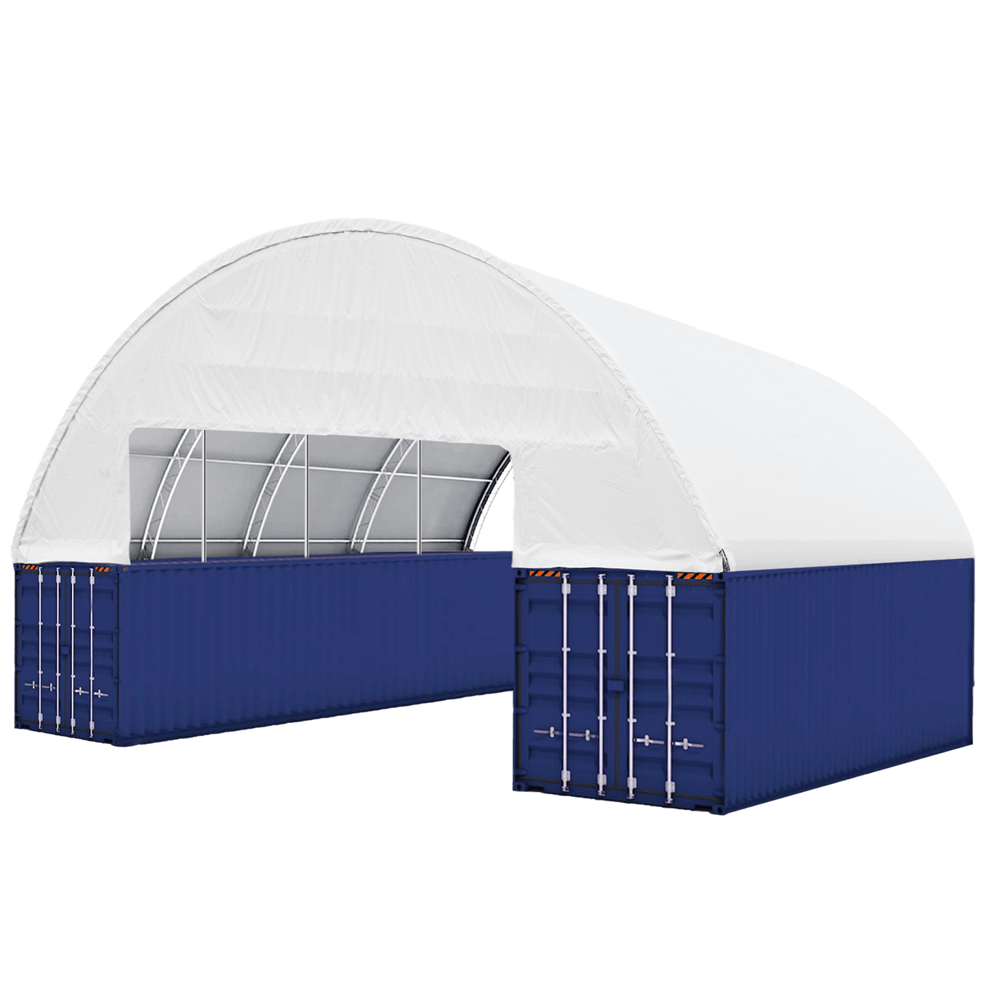 Double Truss Shipping Container Canopy Shelter 60'x40'x20'