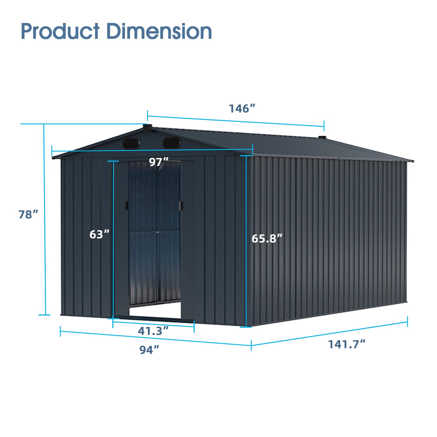 Metal Storage Shed 8'x12'
