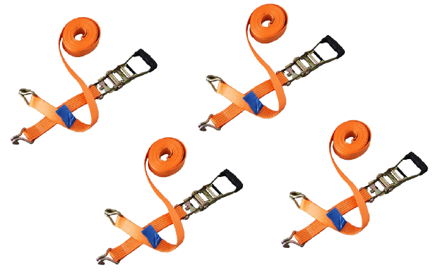 Ratchet Tie Down Straps 6,000lb - 4 pks