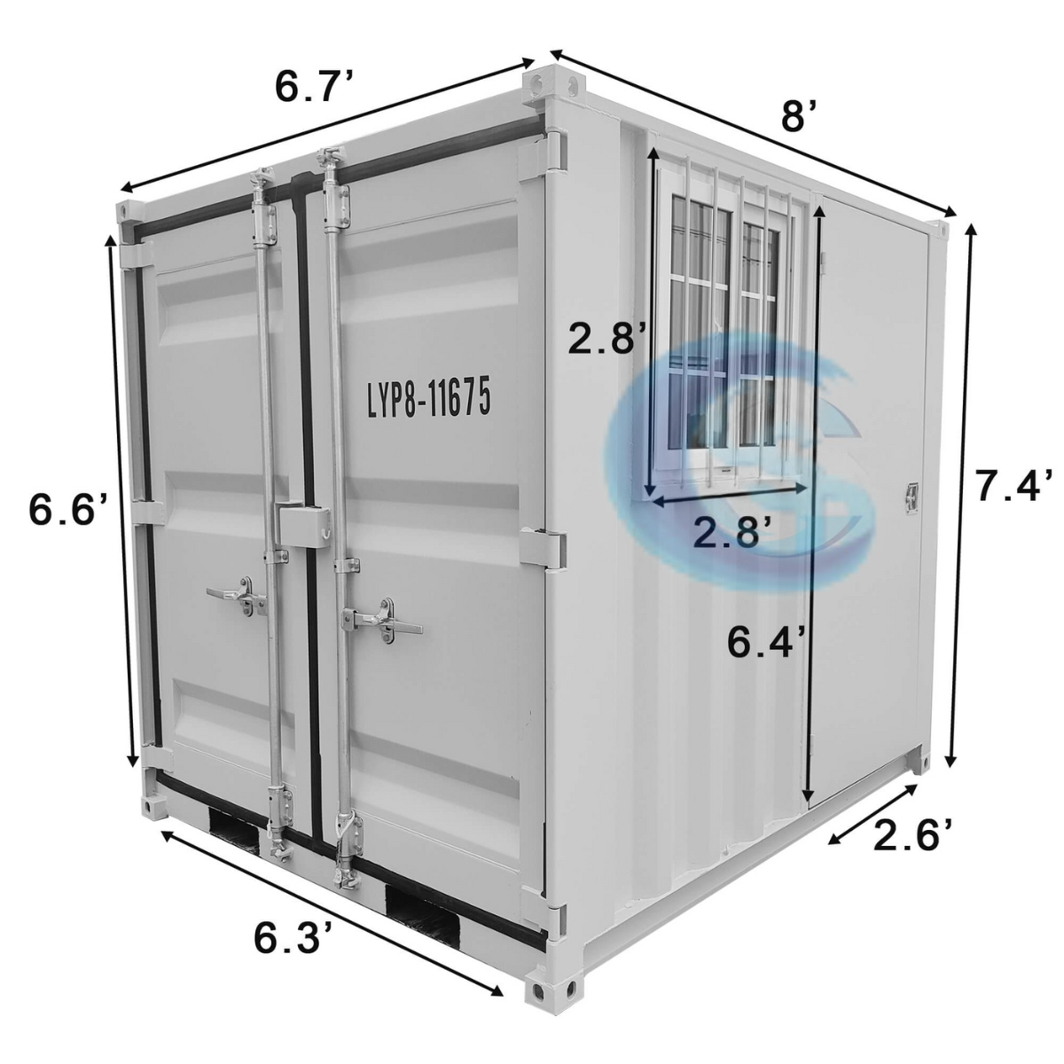 8ft Small Cubic Shipping Container