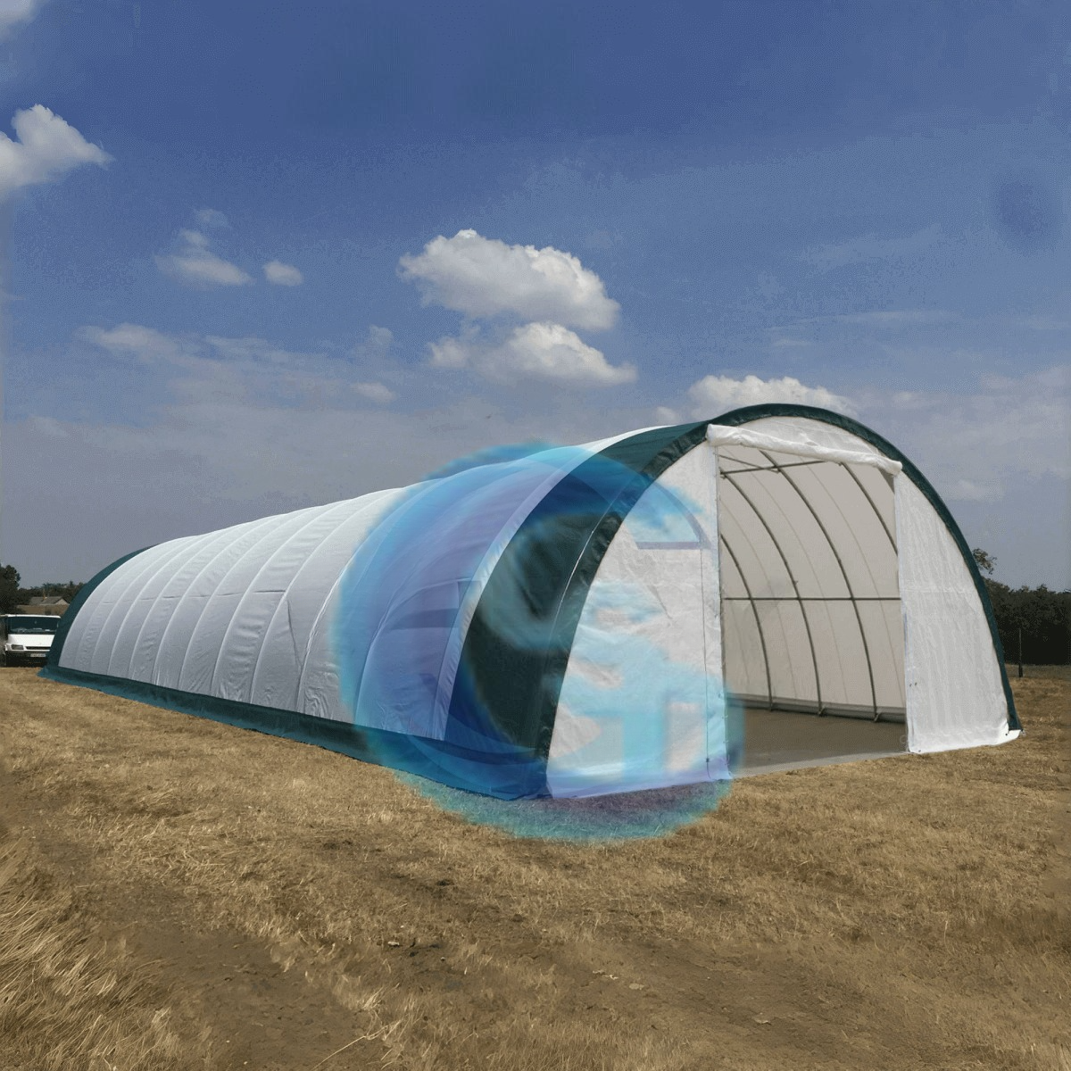 Single Truss Arch Storage Shelter W40'xL80'xH20'