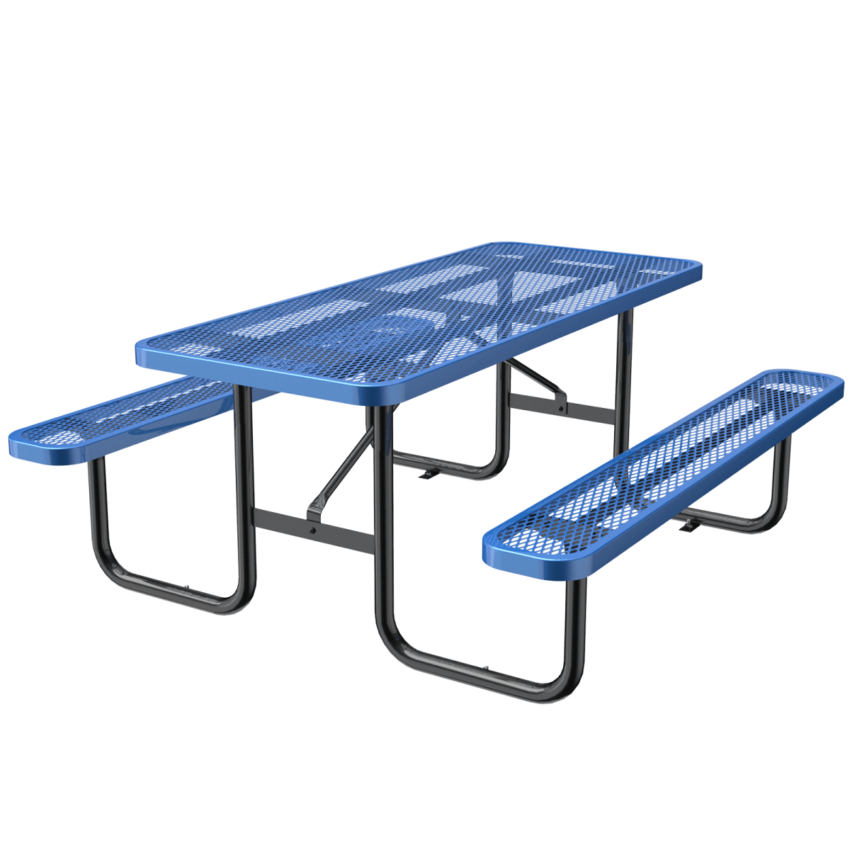 6 ft Metal Picnic Tables#color_Blue
