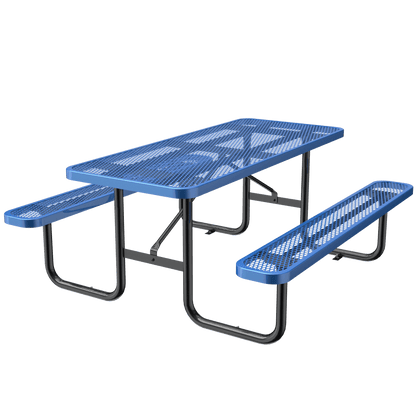 6 ft Metal Picnic Tables#color_Blue