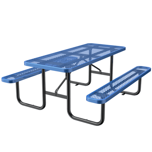 6 ft Metal Picnic Tables#color_Blue