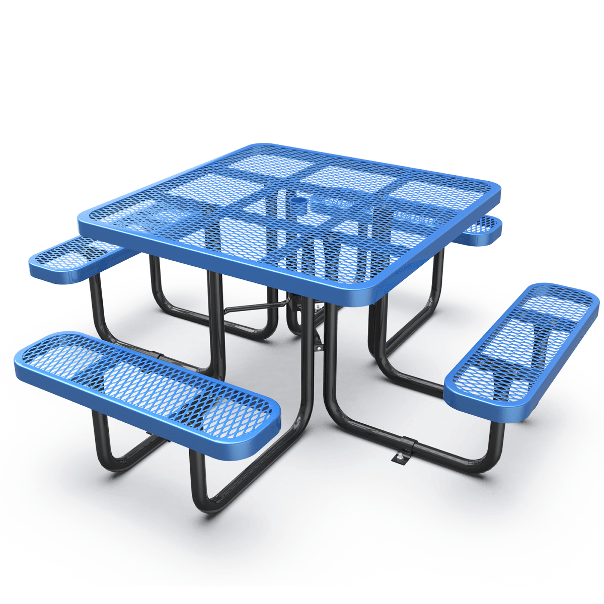 Square Metal Picnic Tables#color_Blue